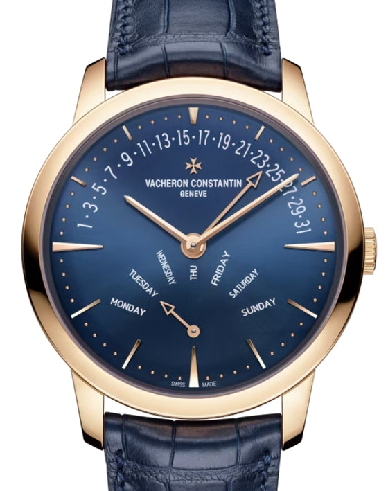 Vacheron Constantin Patrimony Retrograde Day-Date 42.5mm Pink Rose Gold Blue Dial 4000U/000R-B516 - BRAND NEW