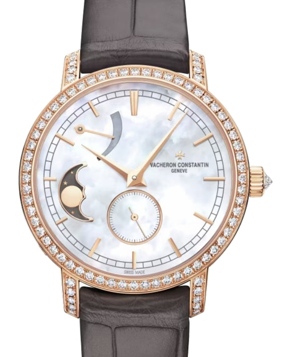 Vacheron Constantin Traditionnelle Moon Phase 36mm Pink Rose Gold/Diamonds 83570/000R-9915 - BRAND NEW