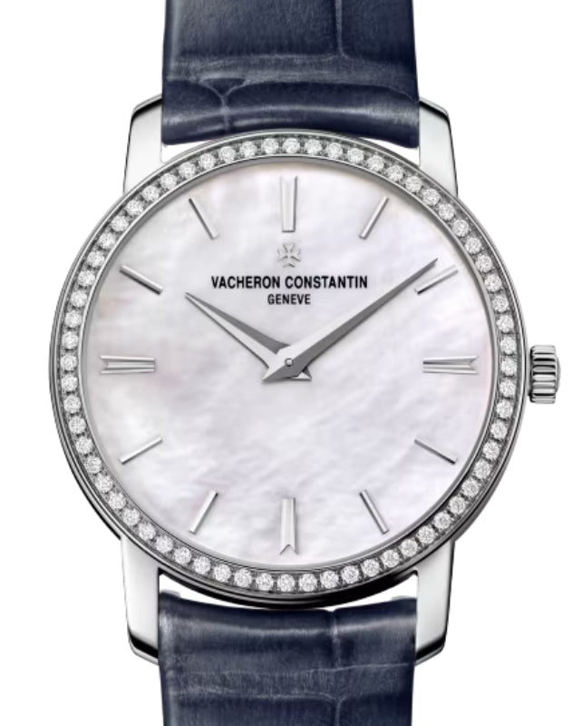 Vacheron Constantin Traditionnelle Quartz 30mm White Gold Mother of Pearl Dial Diamond Bezel 25558/000G-B157 - BRAND NEW