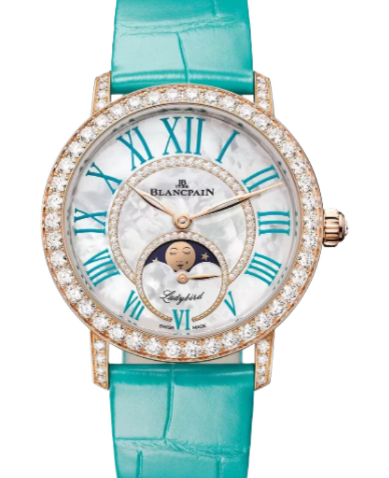 Blancpain Ladybird Colors Phases de Lune Red Gold 34.9mm Mother of Pearl Dial 3662A 2954 55B - BRAND NEW