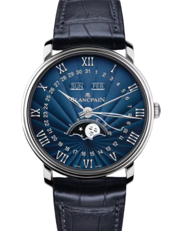 Blancpain Villeret Quantième Complet White Gold 40mm Blue Dial 6654 1529 55B - BRAND NEW