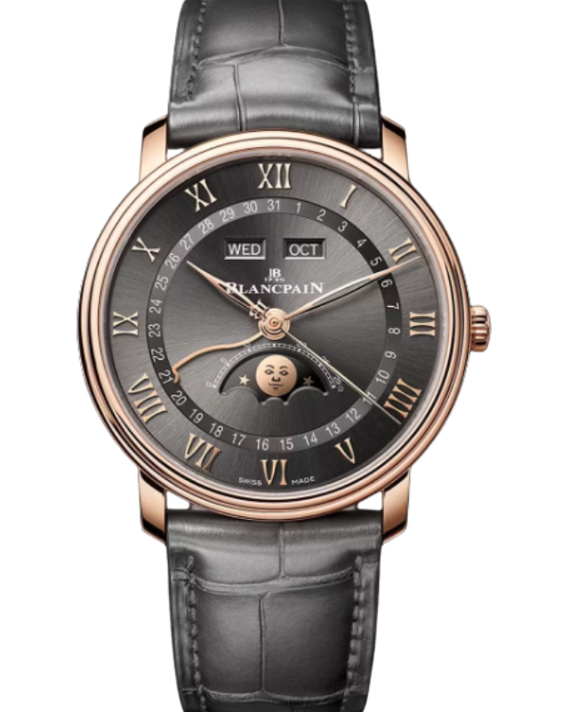 Blancpain Villeret Quantième Complet Red Gold 40mm Meteor Grey Dial 6654 3610 55B - BRAND NEW