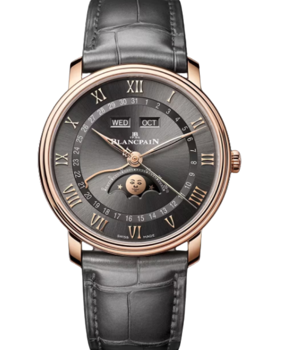 Blancpain Villeret Quantieme Complet Red Gold 40mm Meteor Grey Dial 6654 3610 55B - BRAND NEW