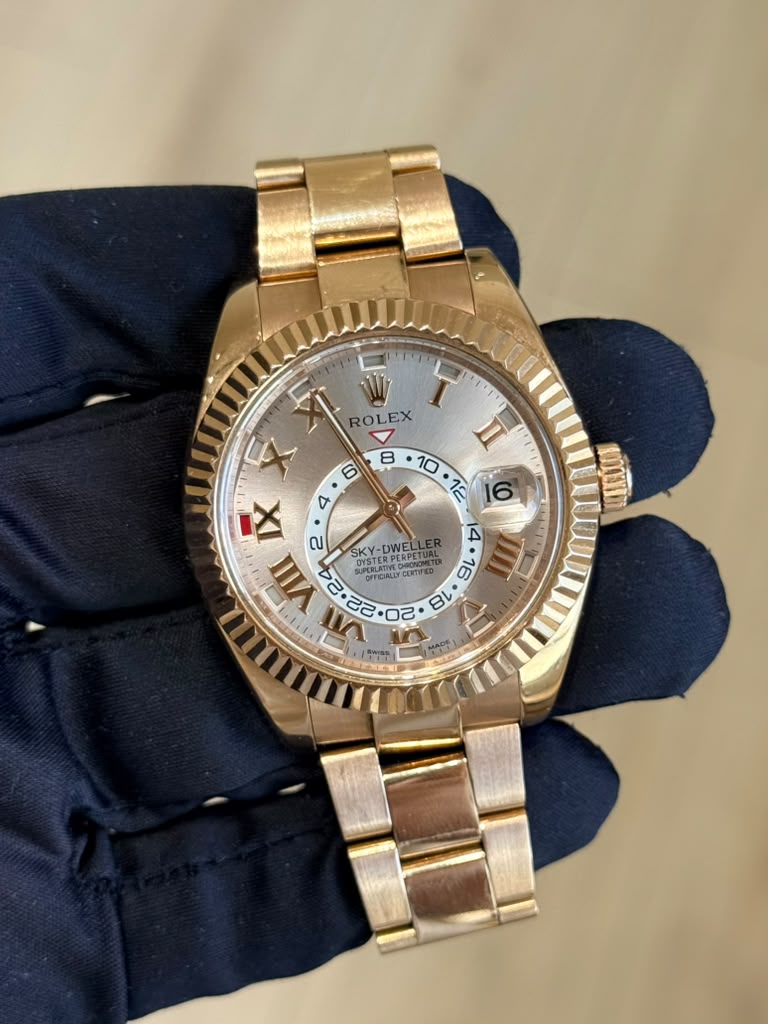 Rolex Sky-Dweller 326935 18K Everose Gold Sundust Dial Oyster Bracelet — 1