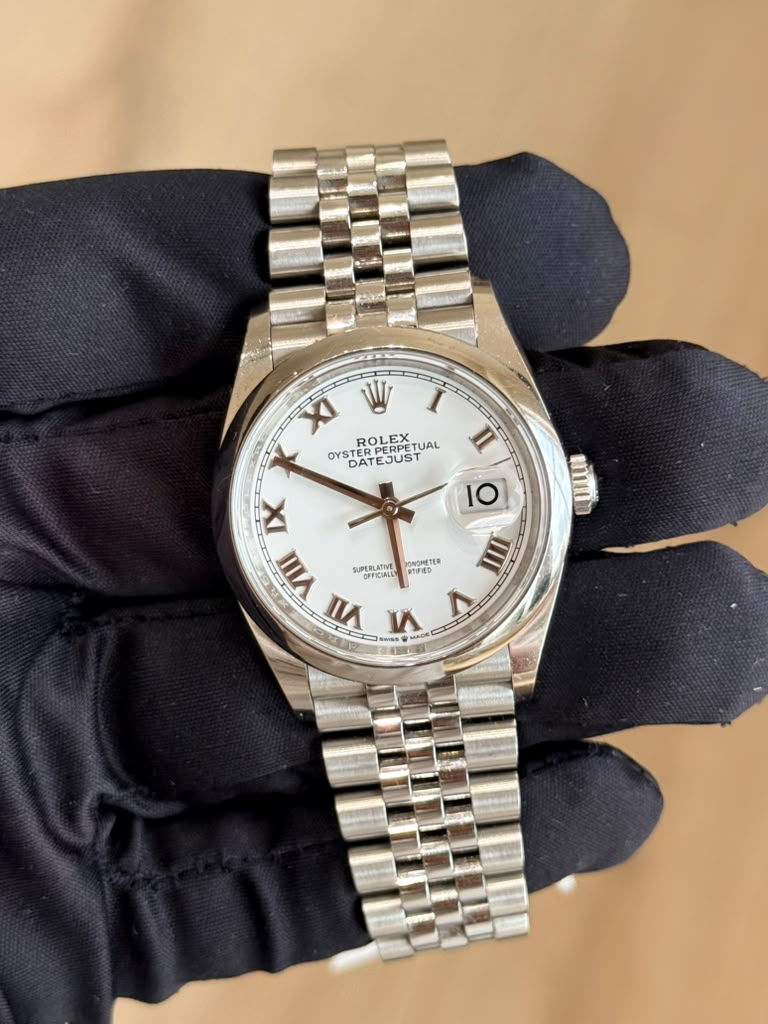Rolex Datejust 36 126200 White Roman Dial Jubilee Bracelet — 1