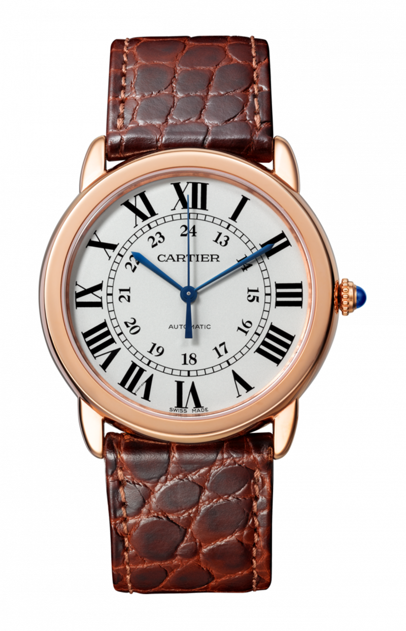 Cartier Ronde Solo De Cartier Automatic Rose Gold 36mm Silver Dial Alligator Leather Strap W2RN0008 - BRAND NEW