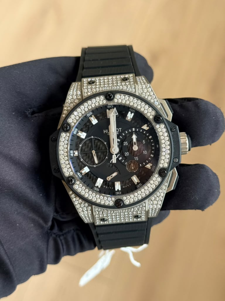 Hublot King Power 709.ZM.1770.RX Black Dial Factory Zirconia-Set Rubber Strap — 1