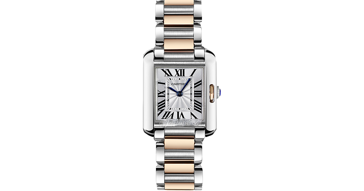 CARTIER W5310036 TANK ANGLAISE PINK GOLD AND STEEL BRAND NEW