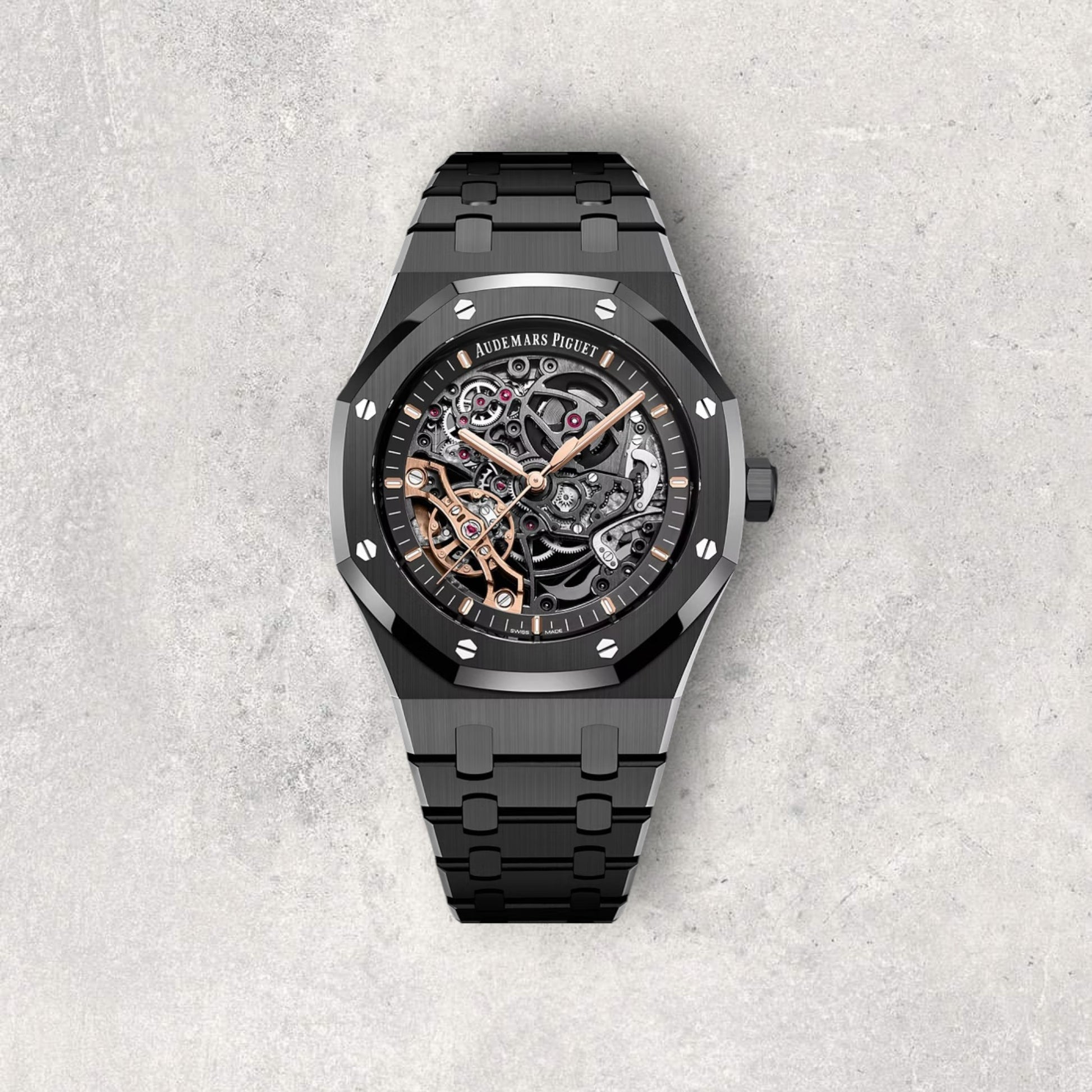 Audemars Piguet Royal Oak Double Balance Wheel Openworked Black Ceramic watch - 41mm front view
