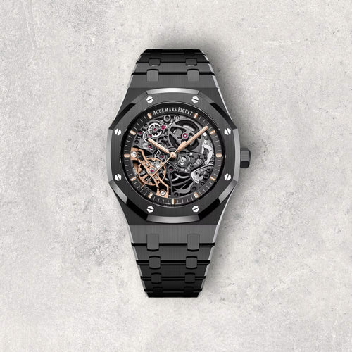 Audemars Piguet Royal Oak Double Balance Wheel Openworked Black Ceramic watch - 41mm front view