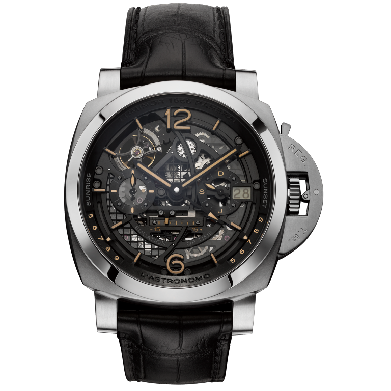 Panerai Luminor L'Astronomo Tourbillon Moon Phases Equation Of Time GMT Titanium 50mm PAM00920