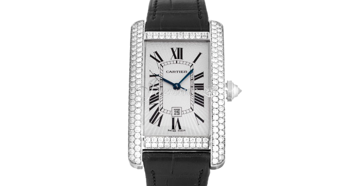 CARTIER WB710002 TANK AMERICAINE 18k WHITE GOLD DIAMONDS BRAND NEW