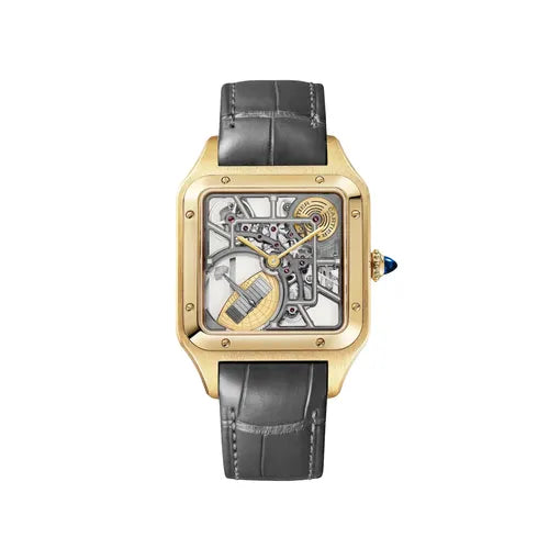 Santos-Dumont Micro-Rotor Skeleton Large Yellow Gold WHSA0043