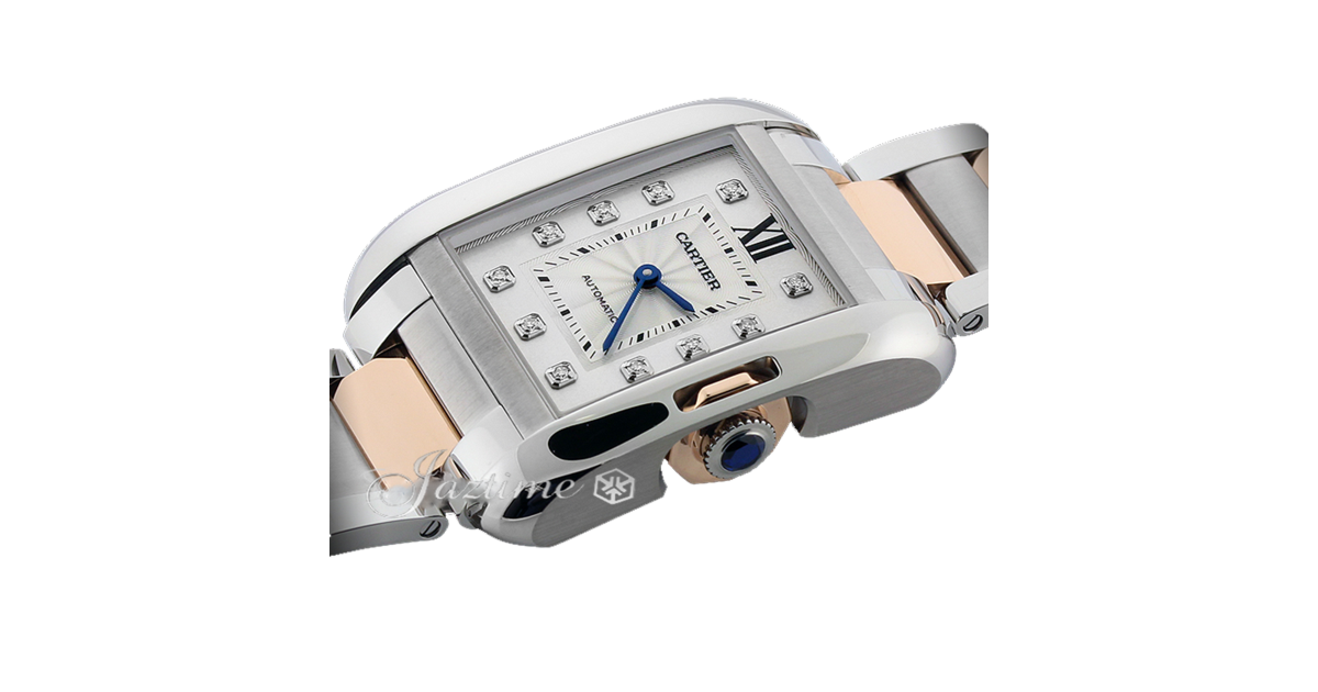 CARTIER WT100025 TANK ANGLAISE PINK GOLD, STEEL, DIAMONDS BRAND NEW
