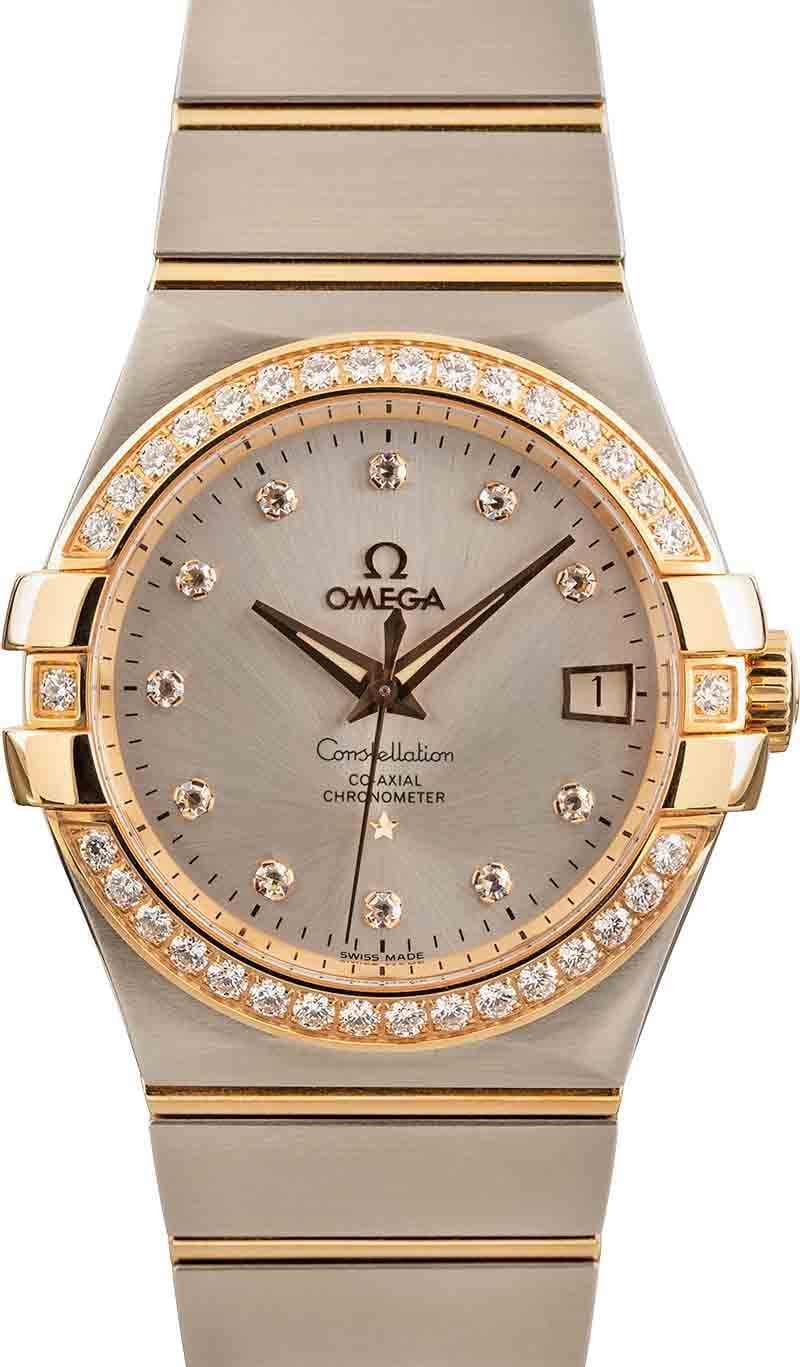 OMEGA 123.20.38.22.02.001 CONSTELLATION CO-AXIAL DAY-DATE 38mm STEEL AND RED GOLD BRAND NEW