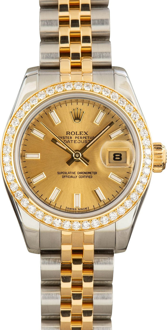 Rolex Lady-Datejust 26 179383-YGGJDJ Yellow Gold & Grey Jubilee Crystal Dial with Diamonds Dial Diamond Bezel Yellow Gold Stainless Steel Jubilee - BRAND NEW