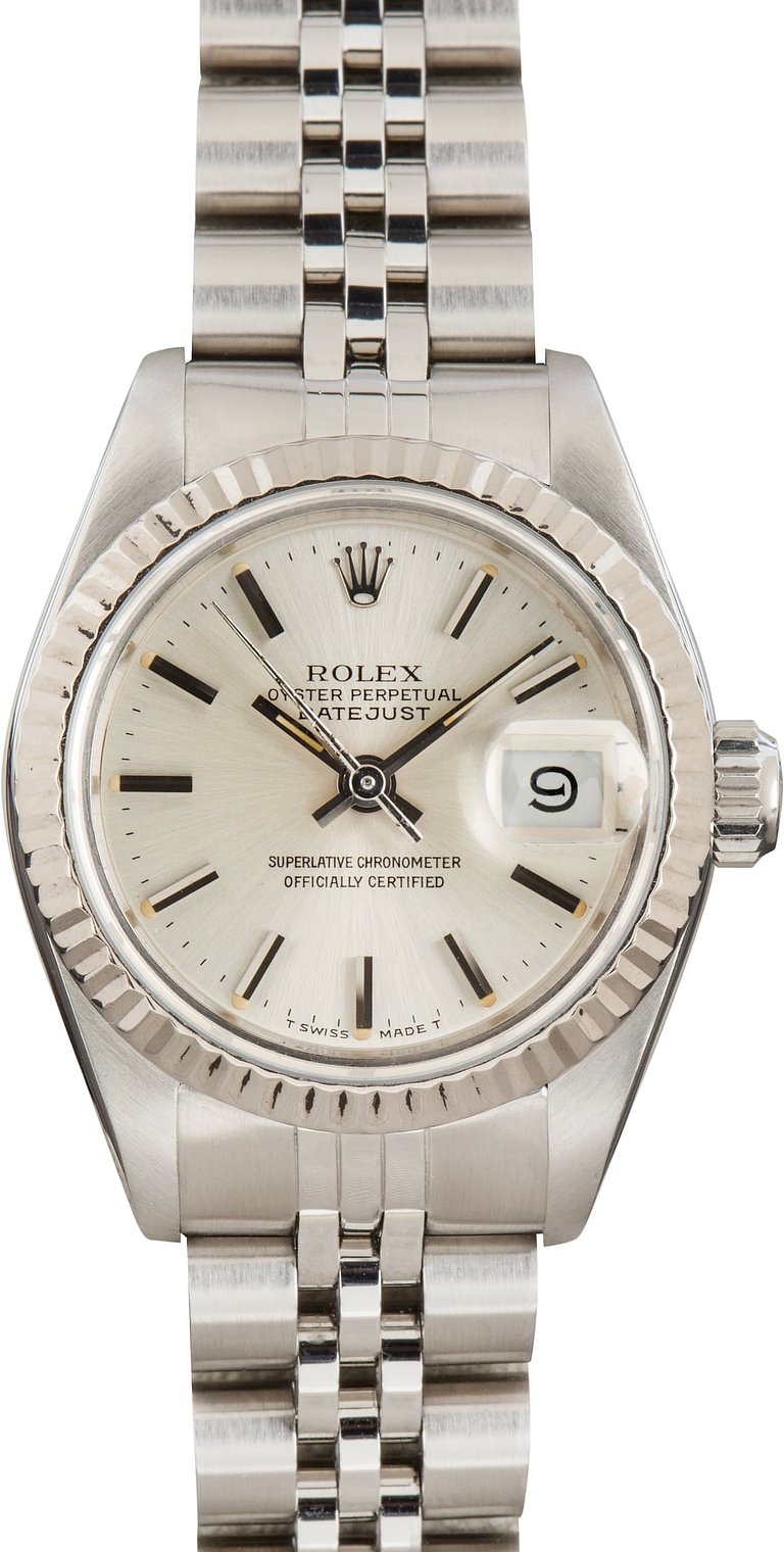 Rolex Lady Datejust 69174 26mm Stainless Steel White Gold Fluted Bezel Jubilee Bracelet