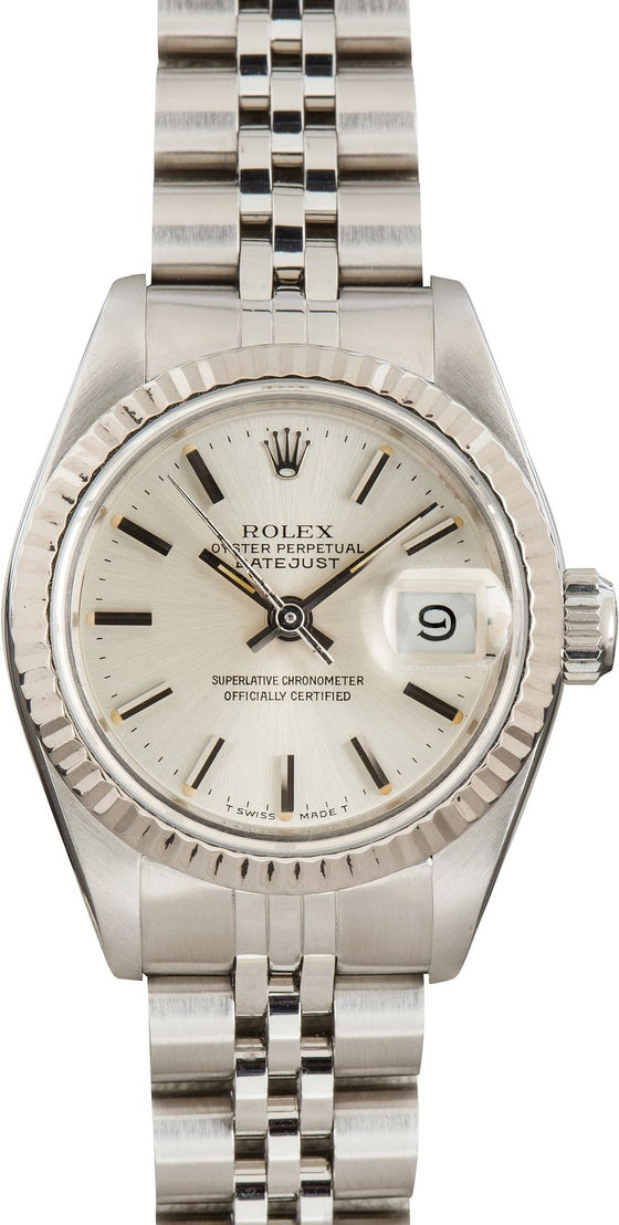 Rolex Lady Datejust 69174 26mm Stainless Steel White Gold Fluted Bezel Jubilee Bracelet