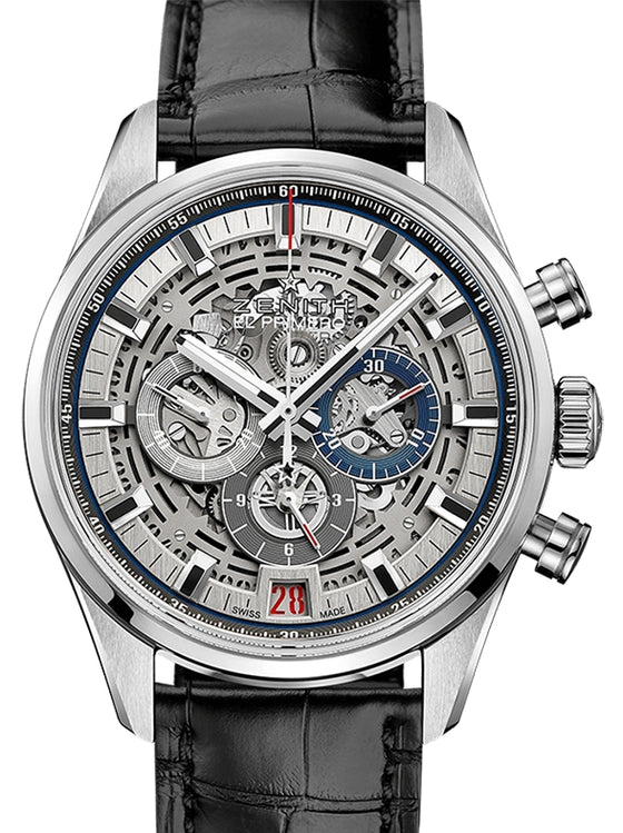 Zenith Chronomaster El Primero Grande Date Full Open Stainless Steel Silver Index Dial & Leather Strap 03.2530.4047/78.C813 - BRAND NEW