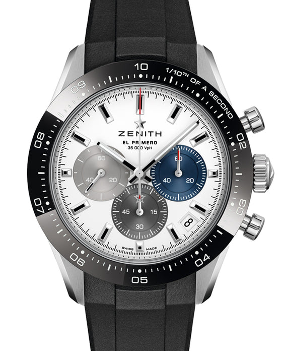 Zenith Chronomaster Sport El Primero Steel White Dial Rubber Strap 03.3100.3600/69.R951