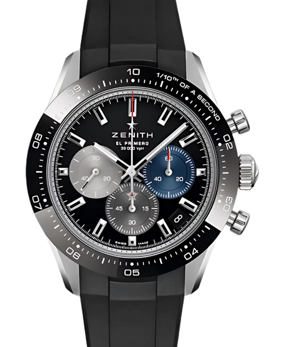 Zenith Chronomaster Sport Steel 41mm Black Dial Rubber Strap 03.3100.3600/21.R951