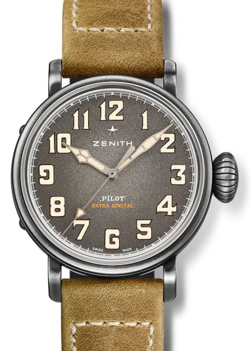 Zenith PILOT Type 20 Stainless Steel Grey Arabic Dial & Leather Strap 11.1940.679/91.C807